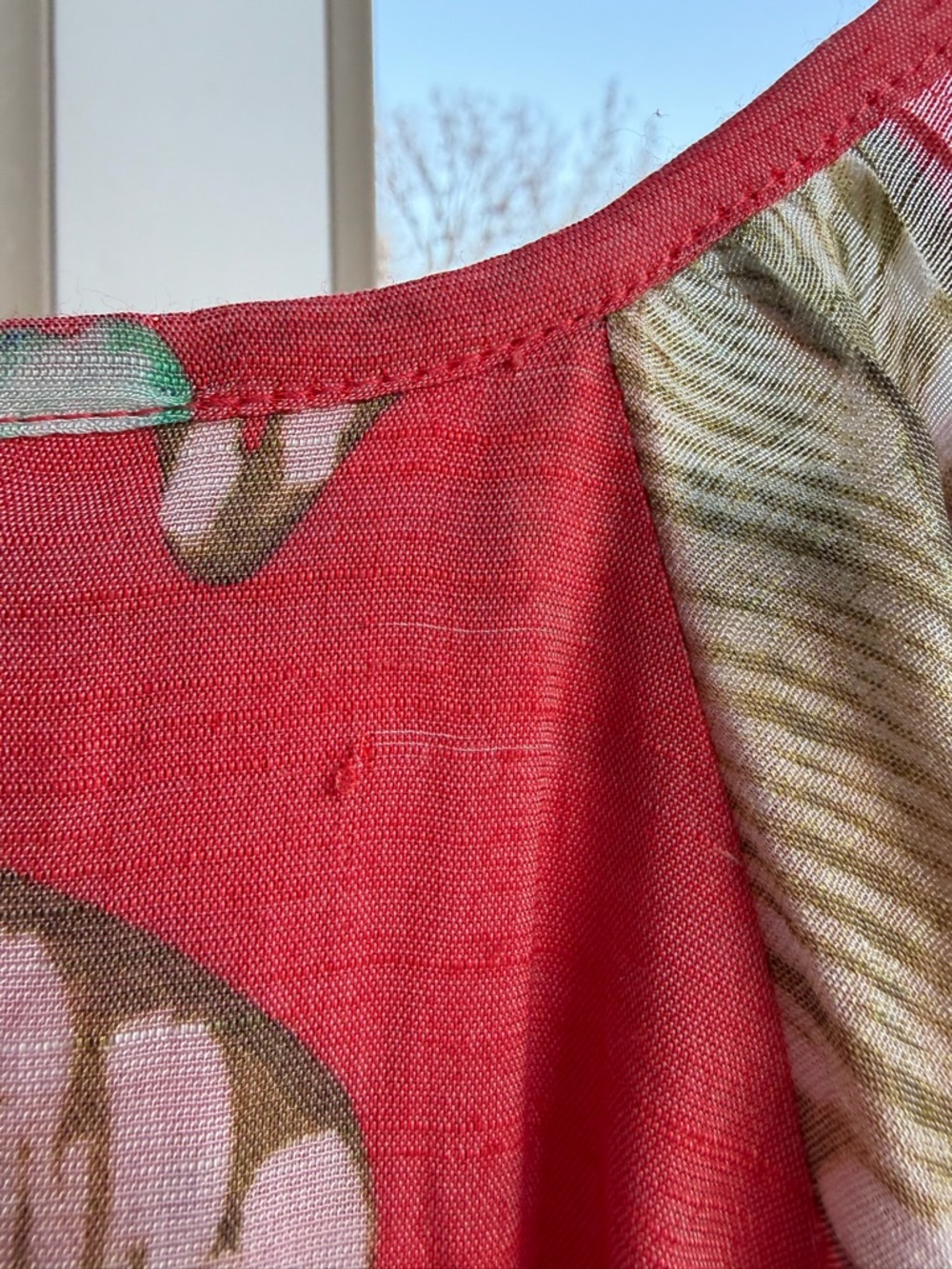 🆕🍒The Good Journey Floral Midi Dress Size L Coral Pink Blue Boho  Vacation - Picture 15 of 17